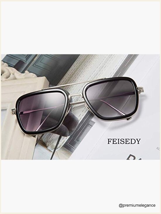 Retro Square Sunglasses UV400 Protection Driving Metal Frame Unisex